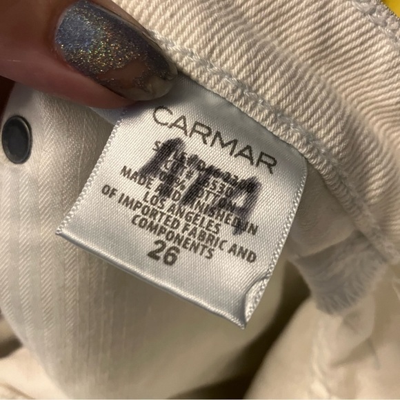 Lf Carmar White High Waisted Hermia Loose Straight Crop Lace Up Front Jeans - Picture 13 of 15